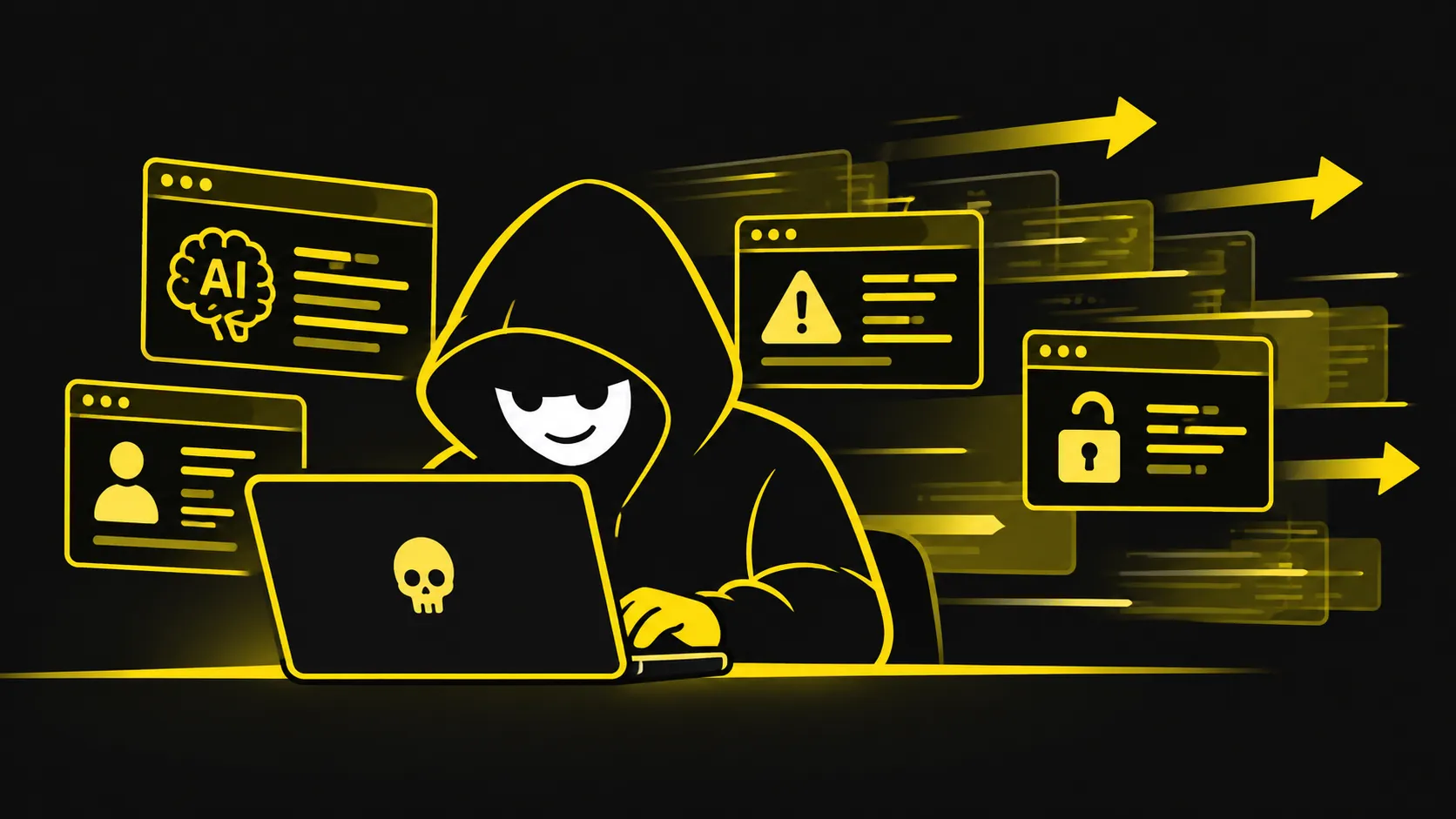 AIを使ってPCから次々と攻撃を仕掛けるハッカー